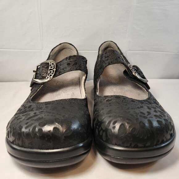 Alegria by PG Lite Kourtney Delicut Mary Jane Size 38 EU Black Floral Design - Picture 3 of 10